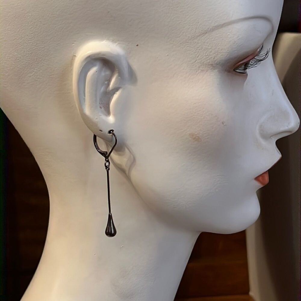 Bundle Sale 3 for $15 | Dark Metal Hanging (2.25” in) Teardrop Earrings